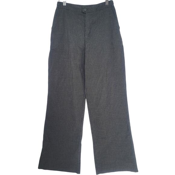 John Galt Pants - John Galt Plaid Wide Leg Trouser Pants Size S Dark Green Preppy Academia